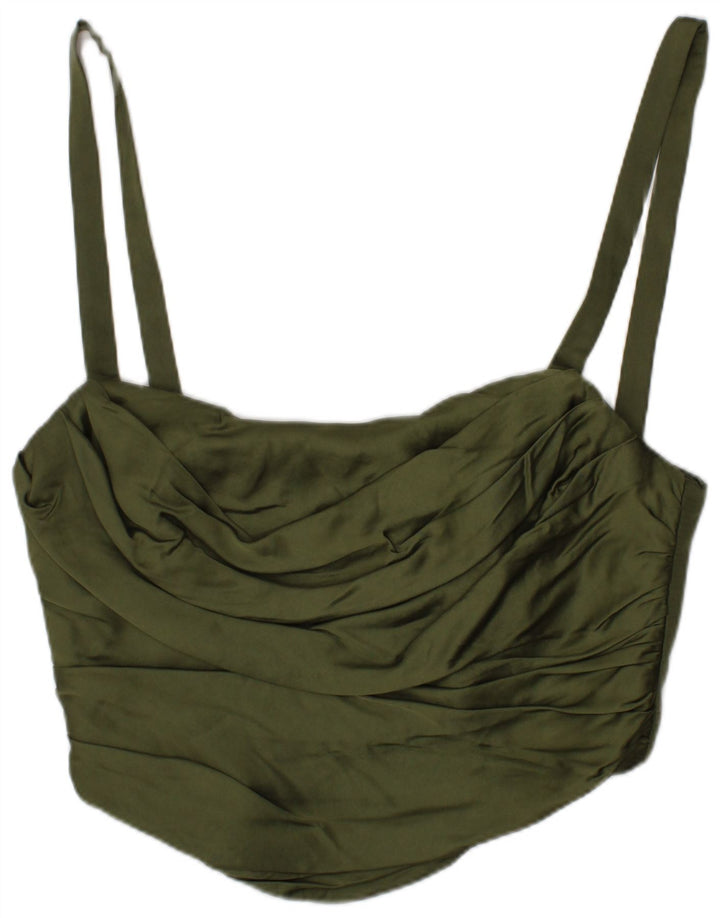 Zara Mujer Crop Corset Top Pequeño Caqui
