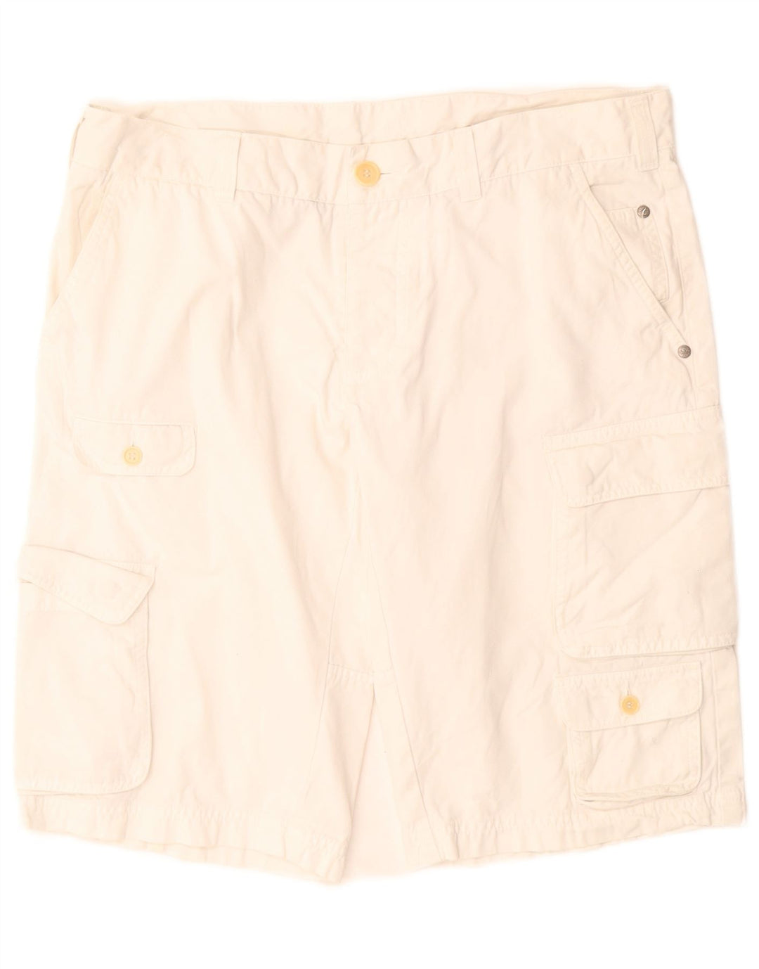 Benetton Shorts Cargo Hombre IT 50 Large W34 Algodón Blanco