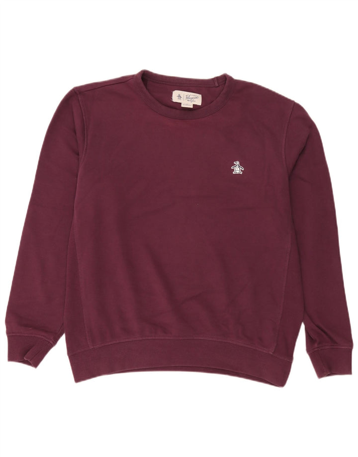 Penguin Hombre Sudadera Jumper Medium Borgoña Algodón