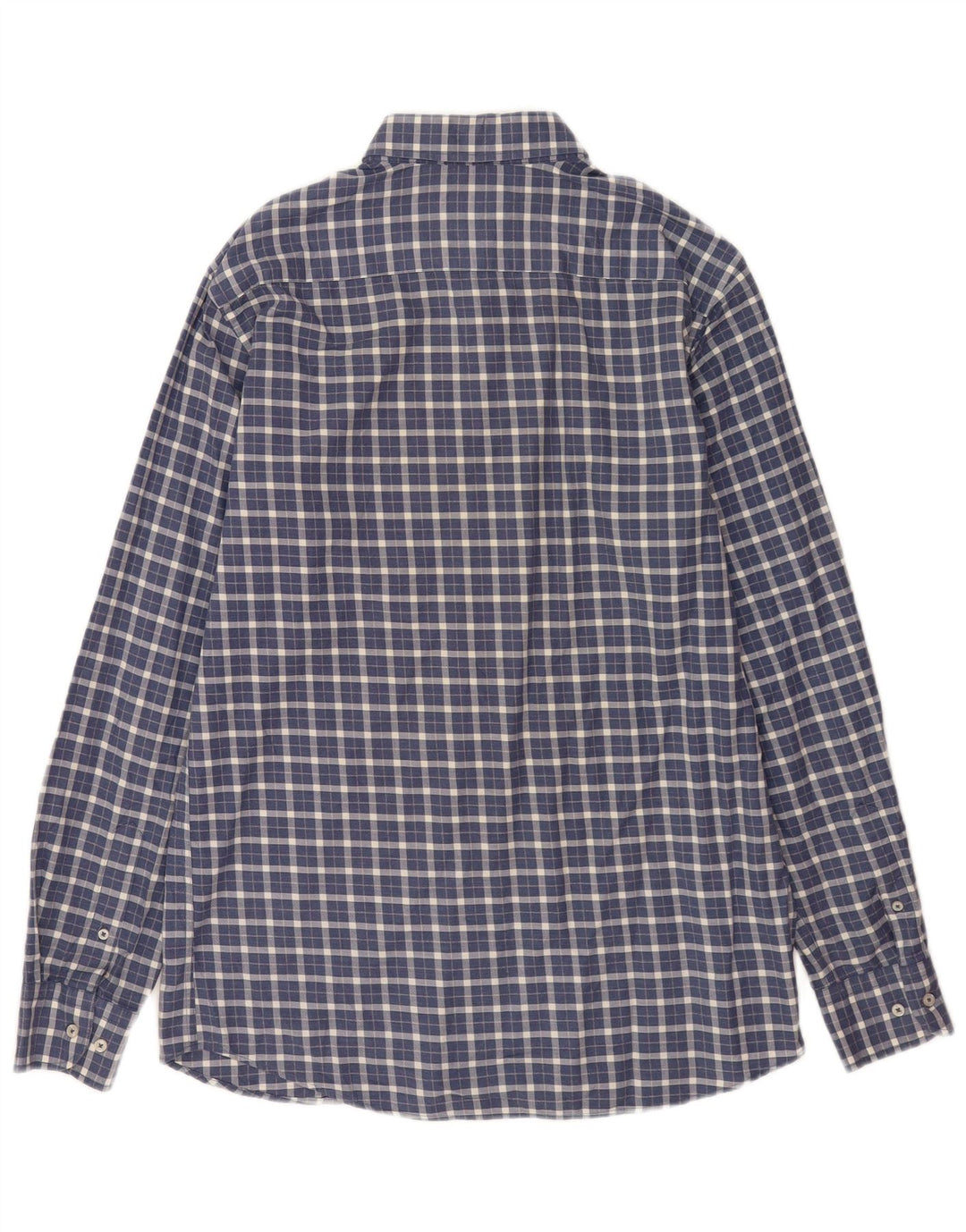 Massimo Dutti Hombre Camisa Franela Cuadros Azul Marino Mediano
