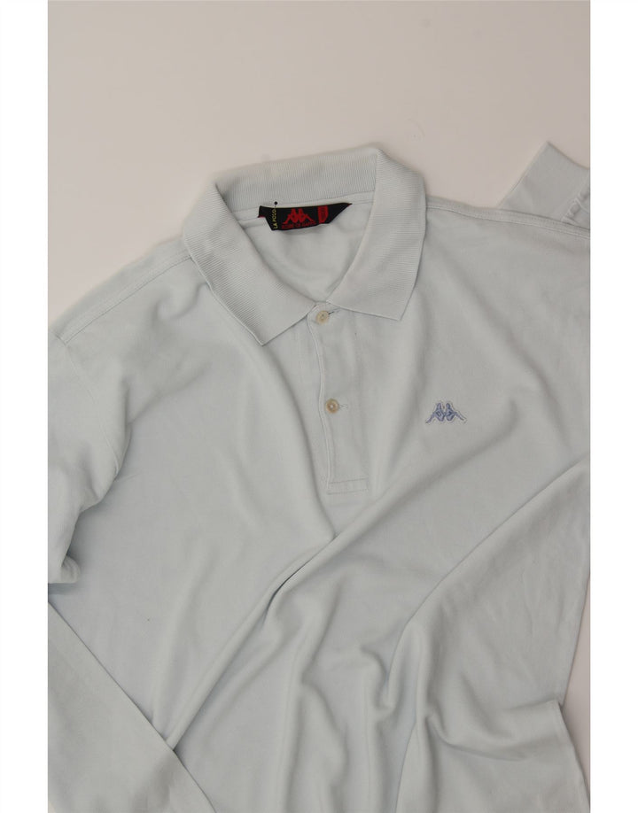 KAPPA Mens Long Sleeve Polo Shirt Medium Blue Cotton Vintage Kappa and Second-Hand Kappa from Messina Hembry 