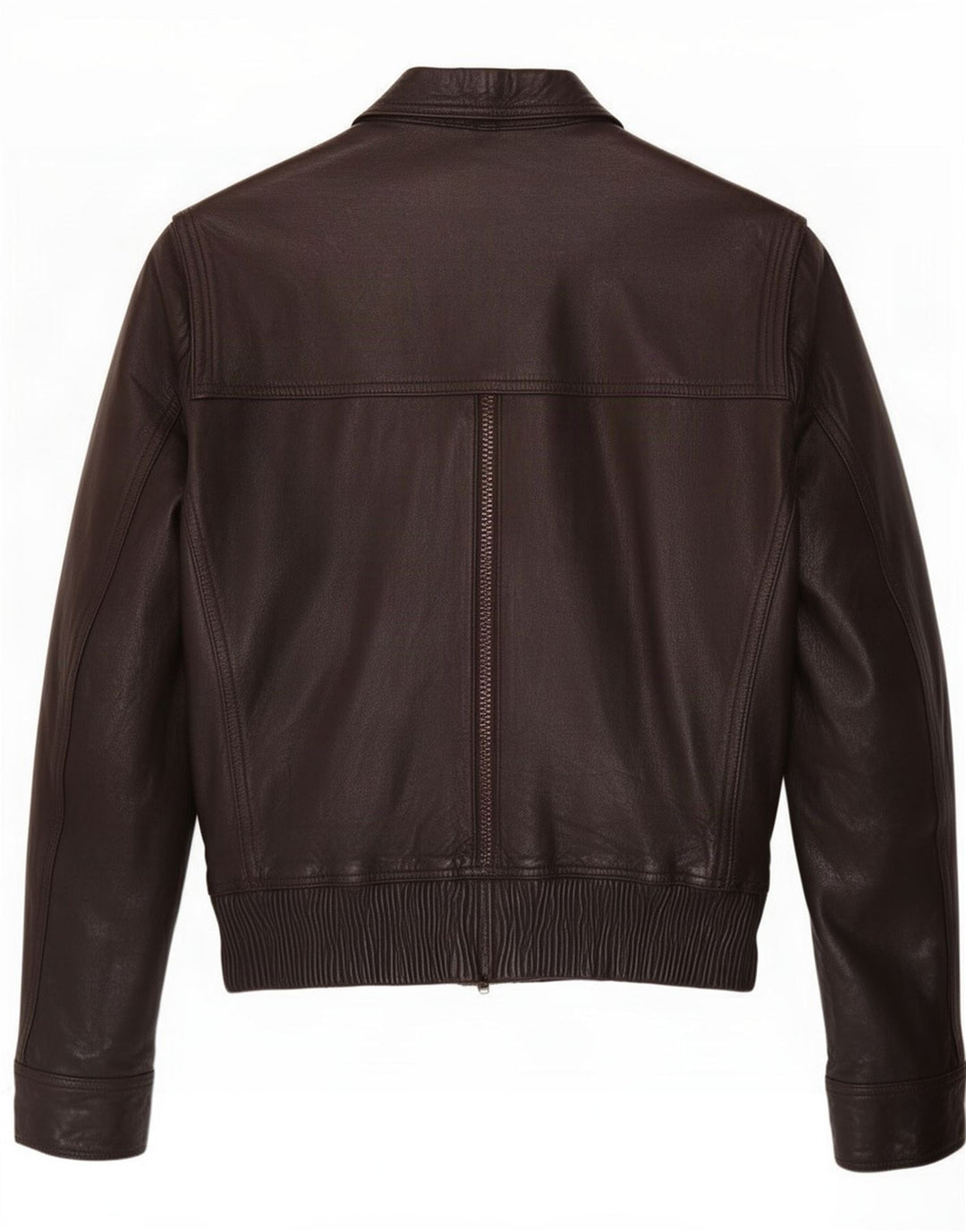 Chaqueta corta de cuero vintage para mujer IT 52 2XL Marrón