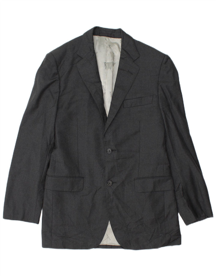 Aquascutum Chaqueta tipo blazer de 2 botones para hombre UK 36 Small Grey Wool
