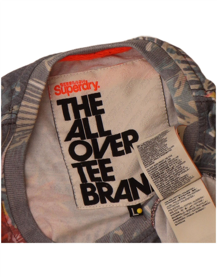Superdry Camiseta gráfica para hombre Top grande de poliéster floral gris