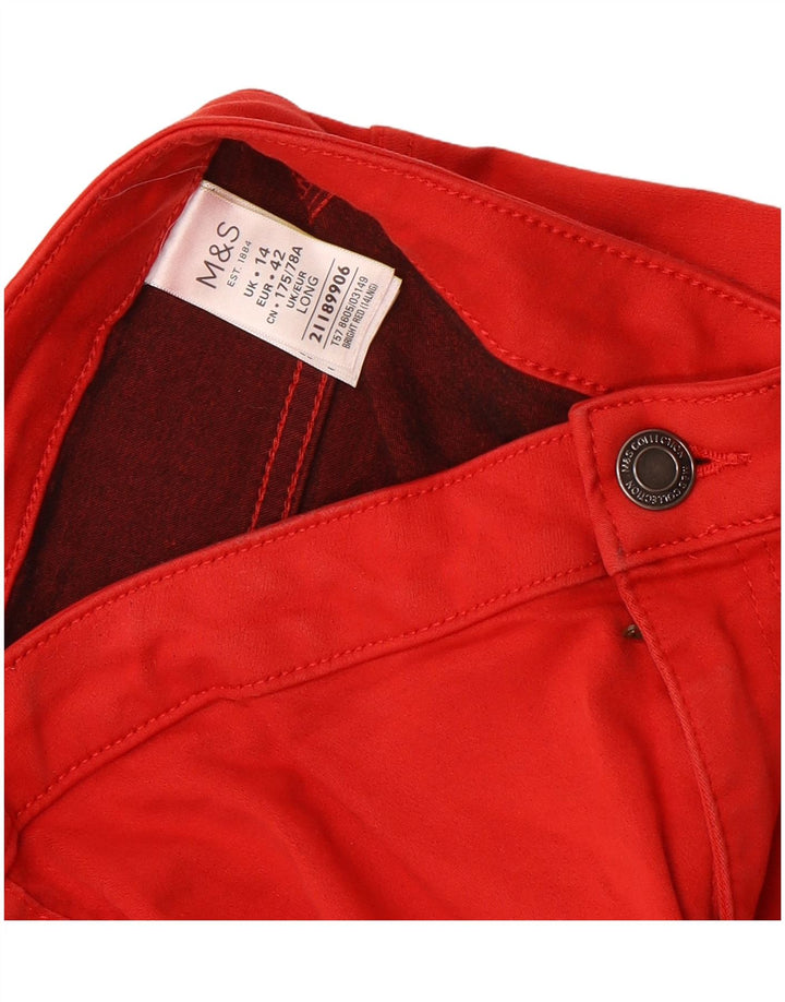 Marks & Spencer Pantalones Casuales para Mujer UK 14 Medium W30 L31 Rojo