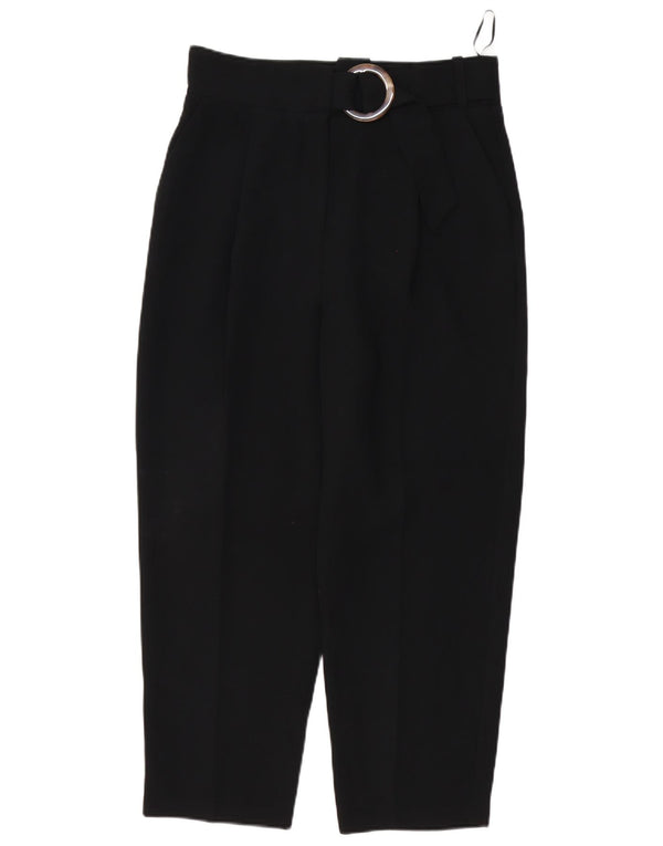 Topshop Pantalones cortos de cintura alta para mujer UK 12 Medium W30 L25 Negro