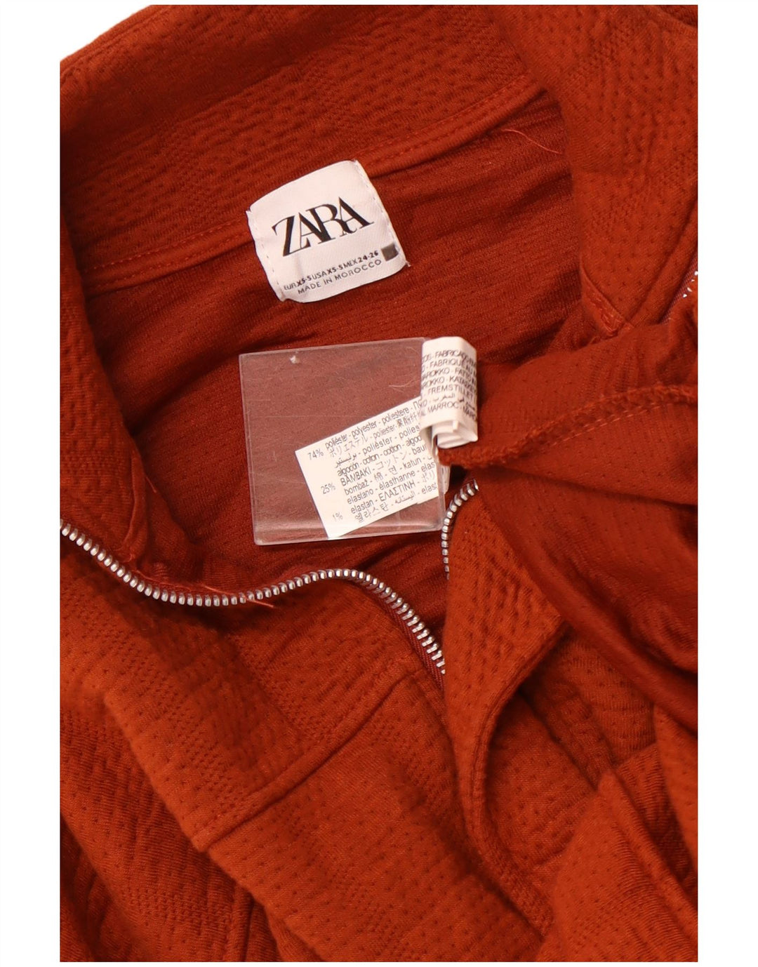 ZARA Chaqueta Bomber Extragrande Mujer UK 6 XS Poliéster Granate