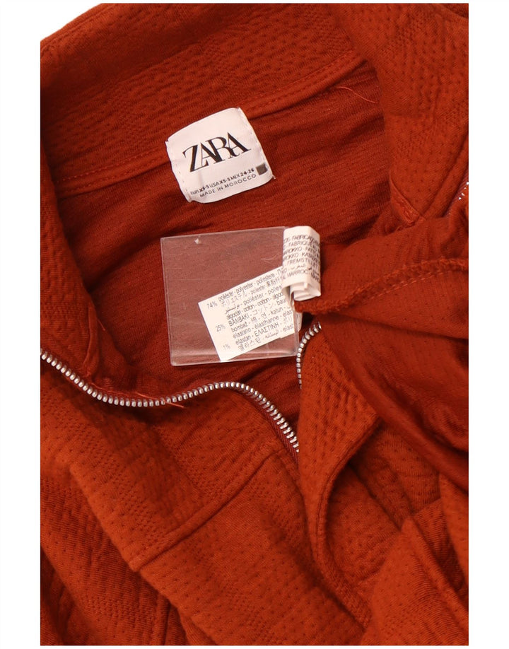 ZARA Chaqueta Bomber Extragrande Mujer UK 6 XS Poliéster Granate