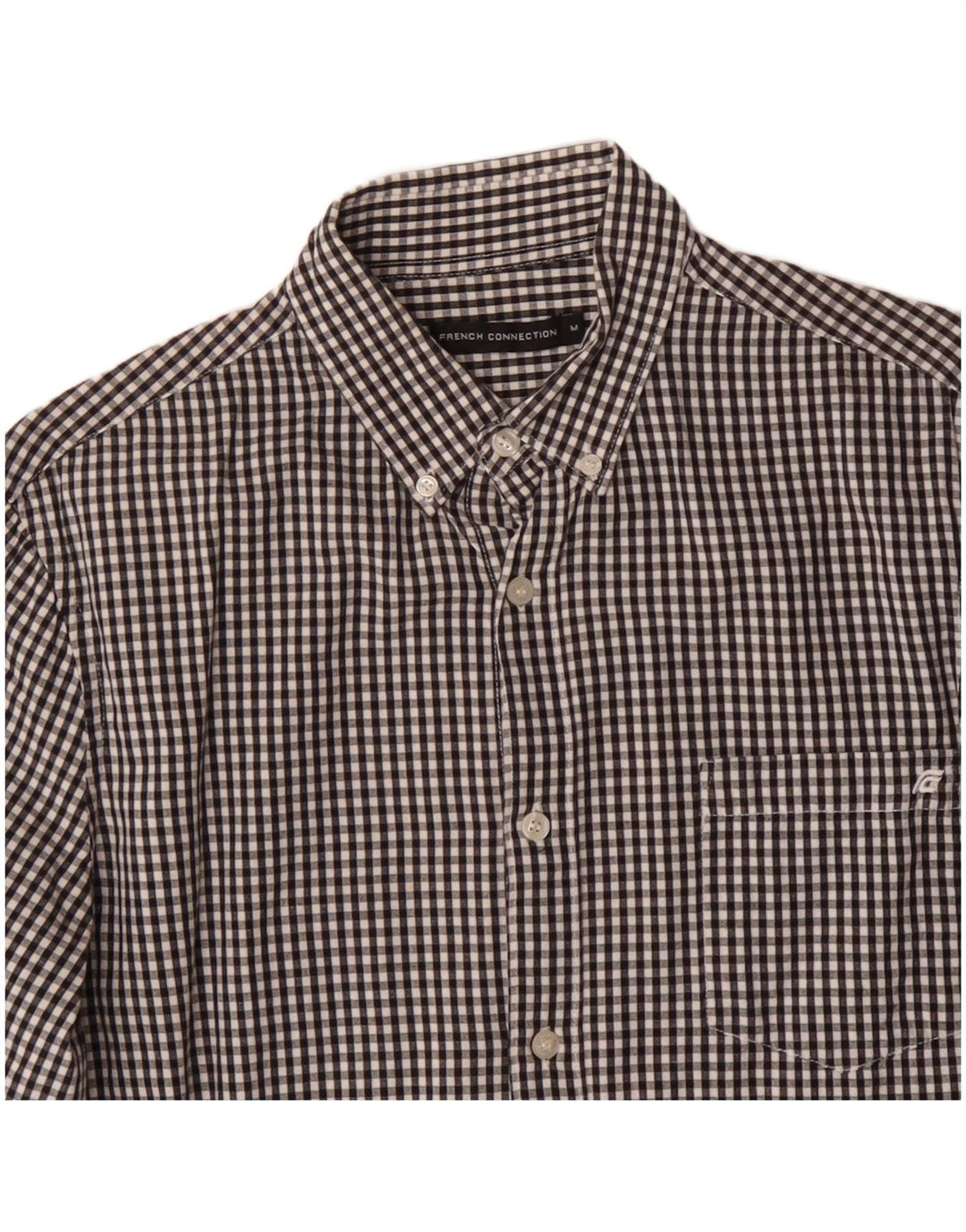 FRENCH CONNECTION Camisa para hombre Algodón a cuadros negro mediano