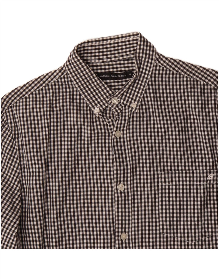 FRENCH CONNECTION Camisa para hombre Algodón a cuadros negro mediano
