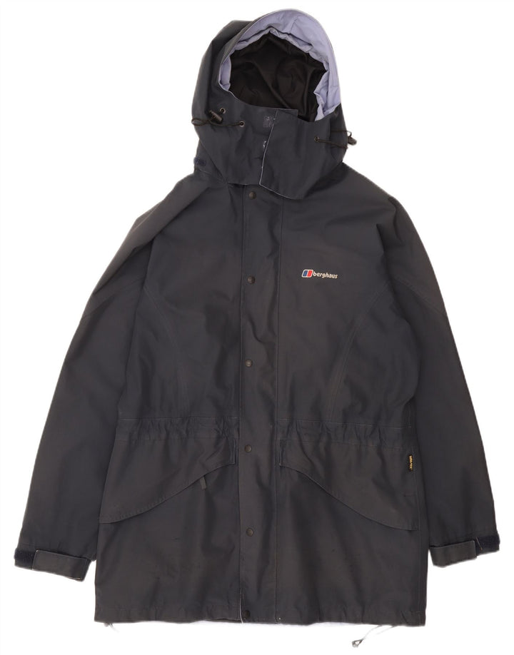 Berghaus Chaqueta cortavientos con capucha de gran tamaño para mujer UK 46 Large Azul marino