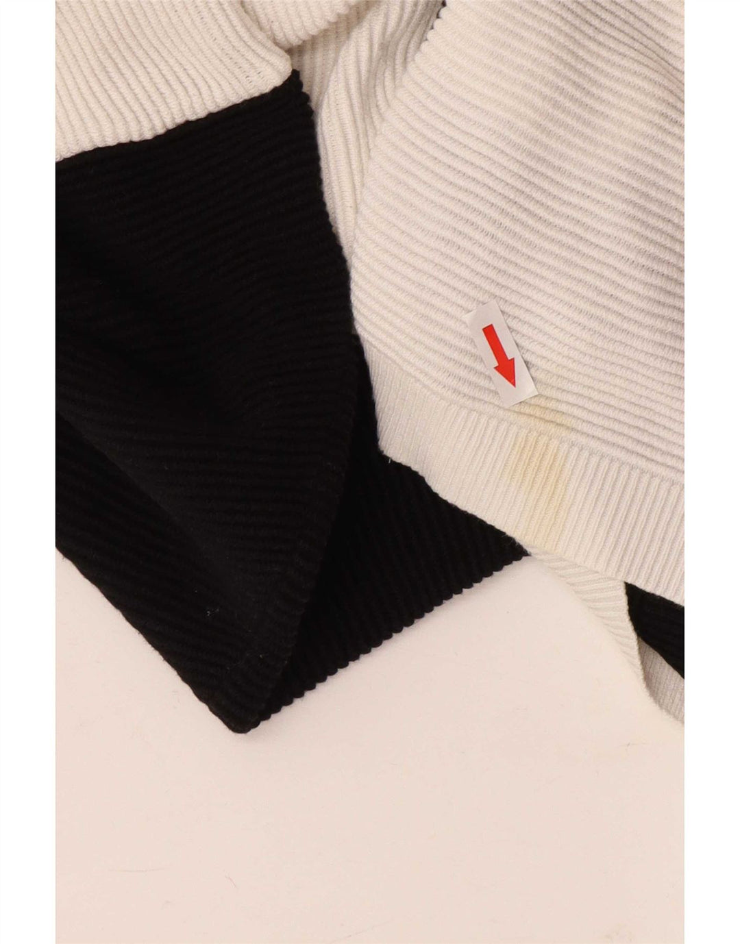 Phase Eight Suéter tipo jersey con cuello en V para mujer UK 10 Small White Colourblock