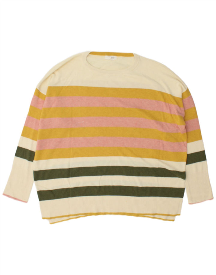 White Stuff Jersey de cuello redondo para mujer, talla 48, 3XL, rayas multicolor