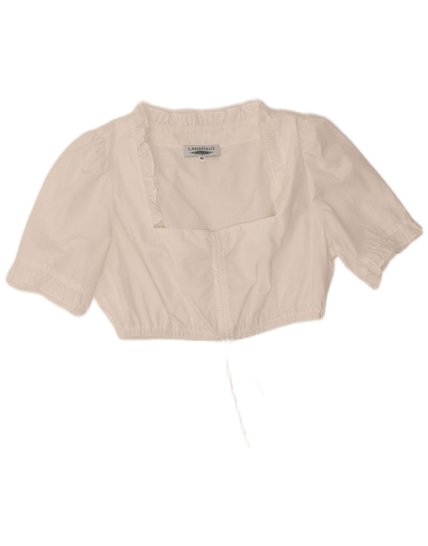 Landhaus Top corto para mujer EU 40 Medio Blanco Poliéster