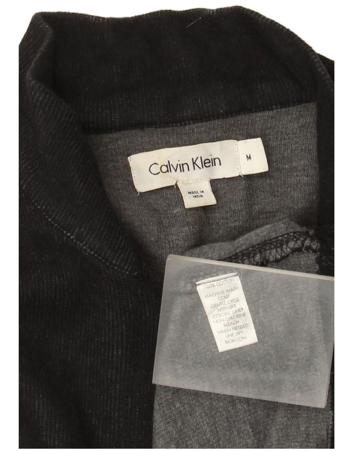 Calvin Klein Suéter tipo jersey con cuello y cremallera para hombre Algodón negro mediano