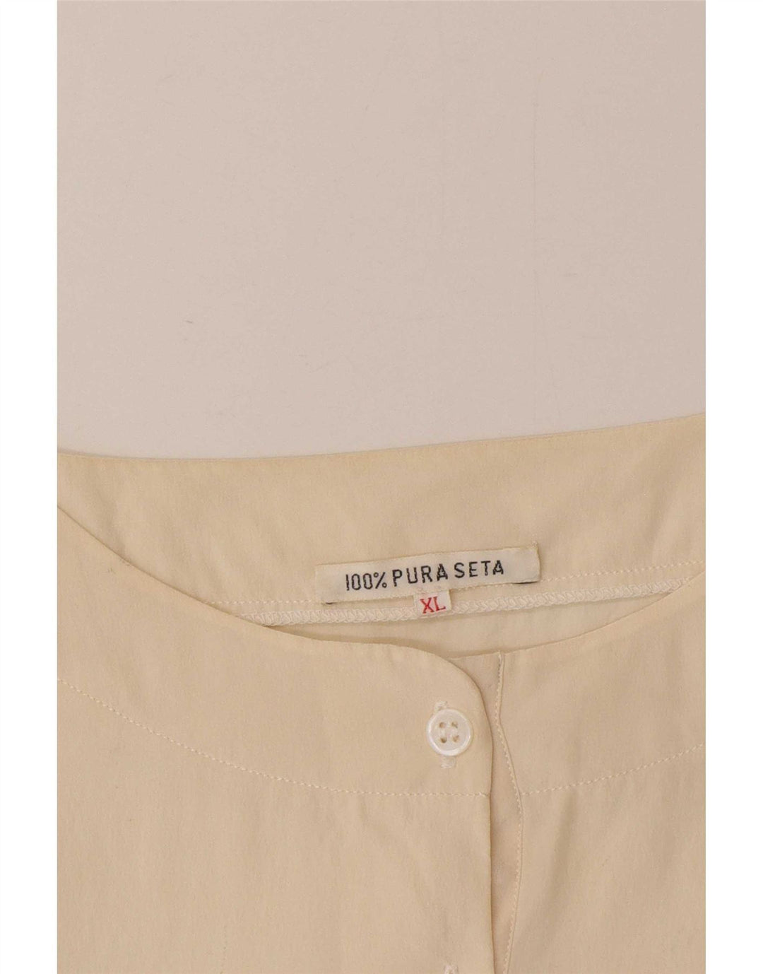 Blusa vintage para mujer Top UK 18 XL Seda Beige