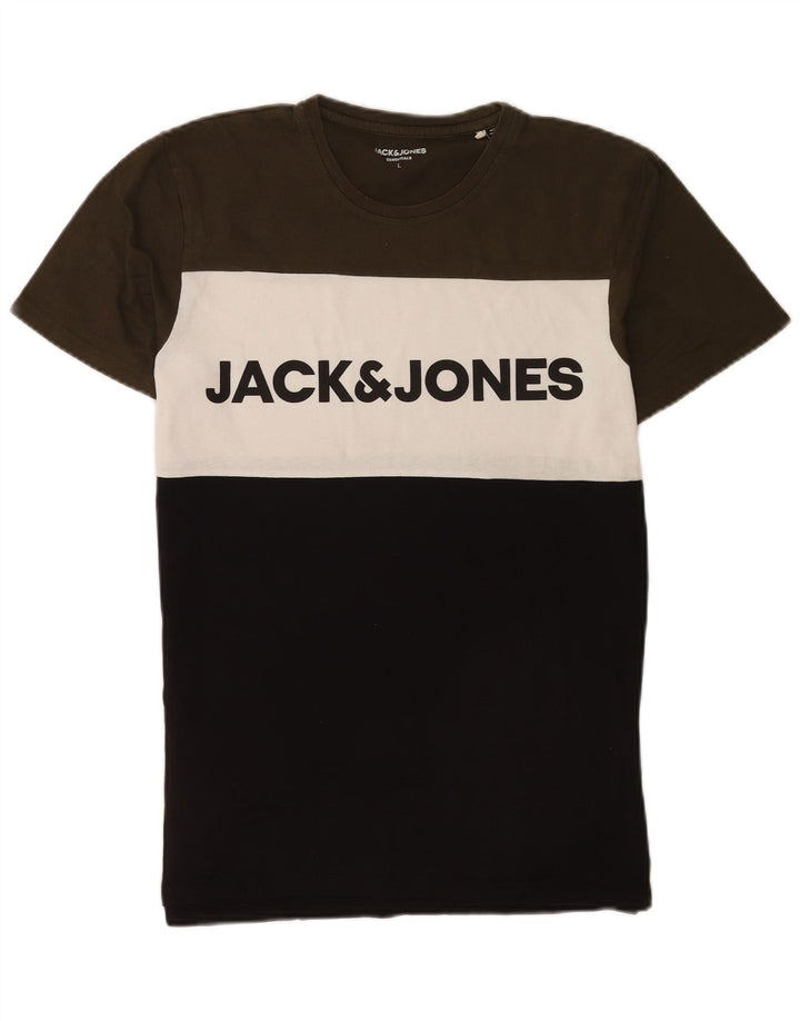 Jack & Jones Hombre Camiseta Gráfica Top Grande Multicolor Colorblock