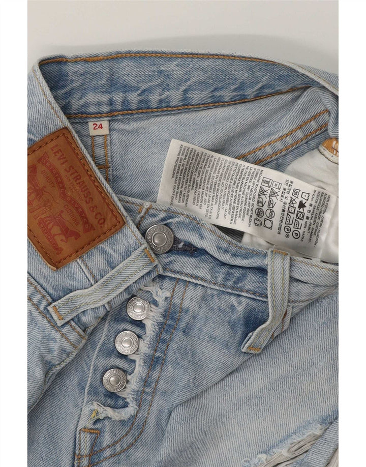 Levi's Shorts De Mezclilla Desgastados W24 XS Algodón Azul Mujer