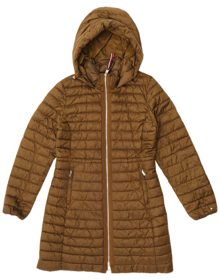 Tommy Hilfiger Abrigo acolchado con capucha para mujer UK 44 Poliamida caqui mediana