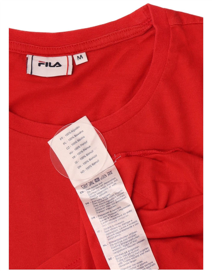 Fila Hombre Camiseta Gráfica Top Medium Rojo Colorblock Algodón