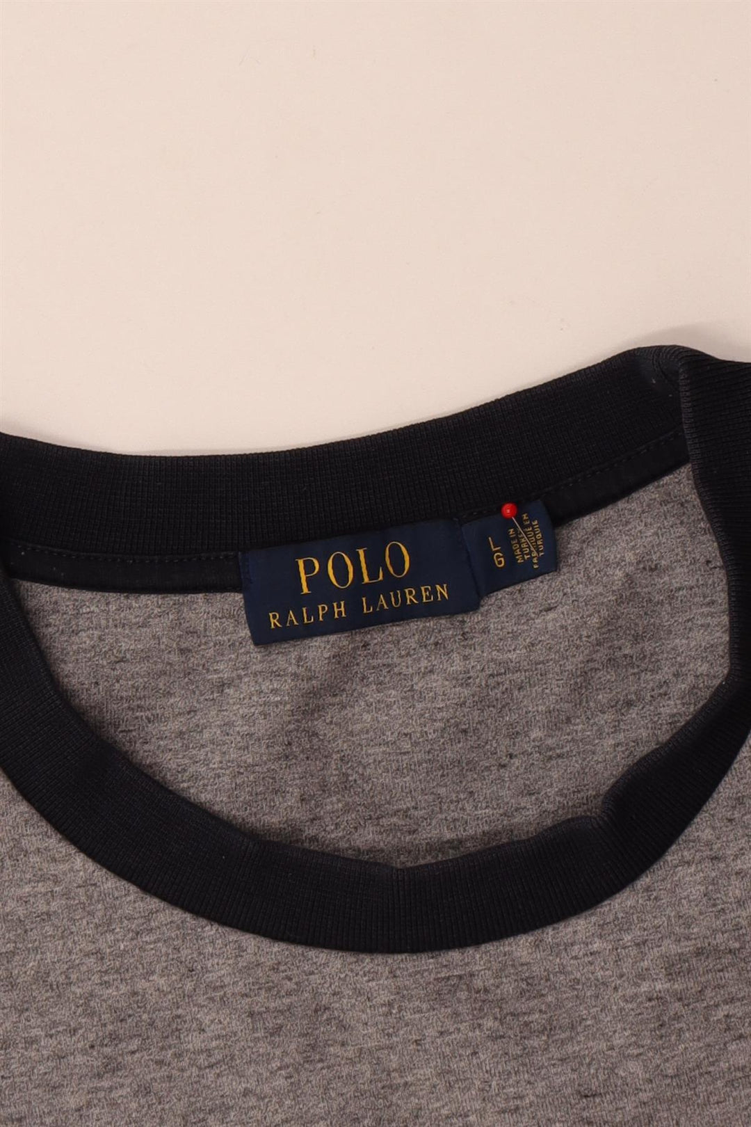 Polo Ralph Lauren Hombre Sudadera Jumper Grande Gris Colorblock Poliéster