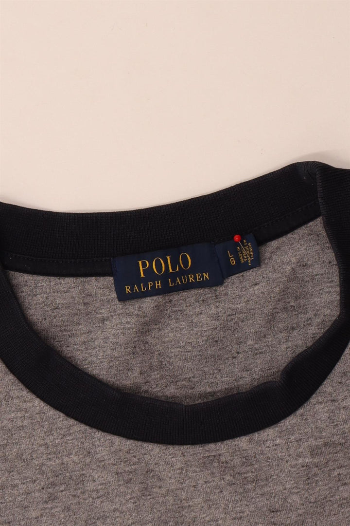 Polo Ralph Lauren Hombre Sudadera Jumper Grande Gris Colorblock Poliéster