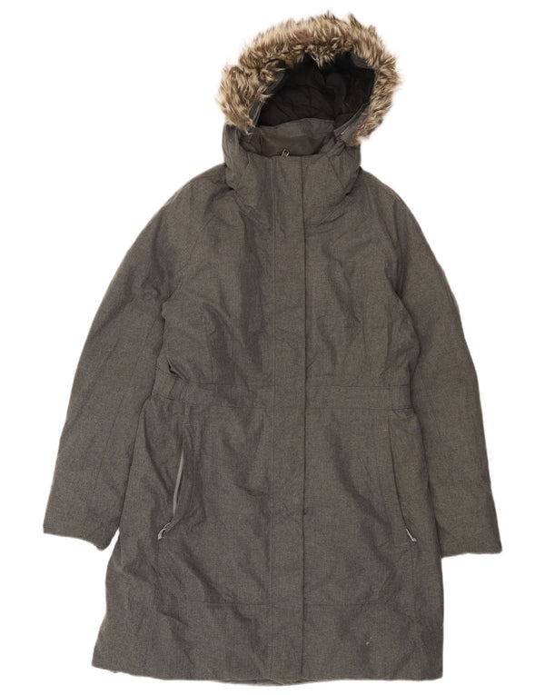 The North Face Abrigo acolchado con capucha para mujer UK 46 Poliéster gris grande
