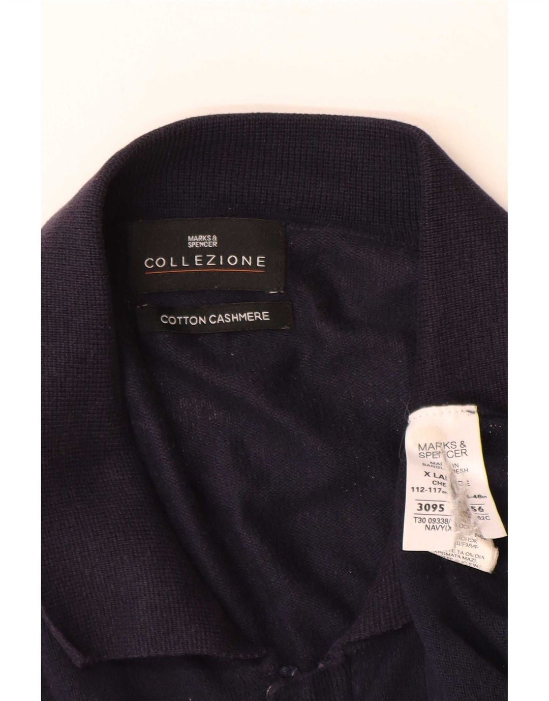 Marks & Spencer Suéter tipo cárdigan para hombre XL Algodón azul marino