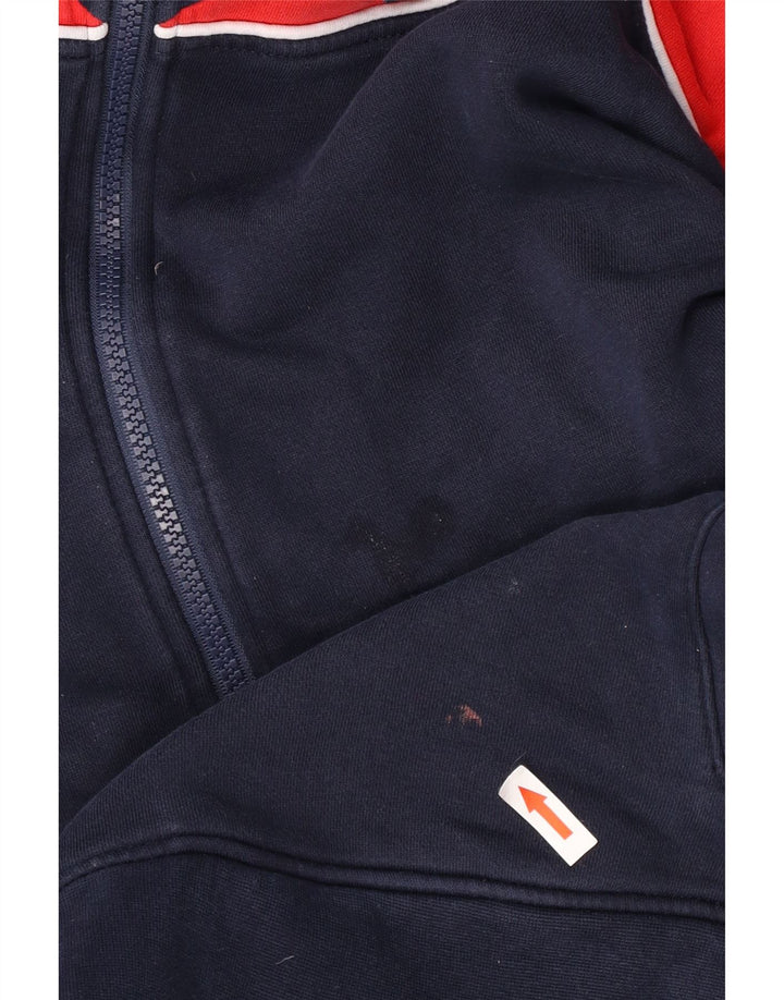 Fila Sudadera con capucha y cremallera para hombre, talla grande, color azul marino