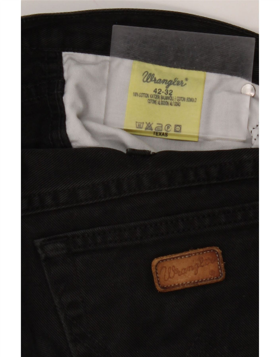 WRANGLER Vaqueros rectos Texas para hombre W42 L32 Algodón negro