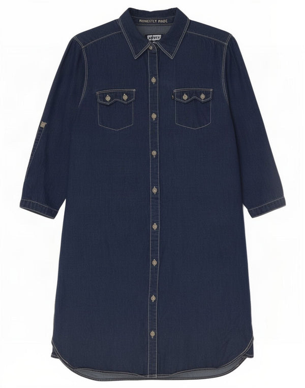 Levi's Vestido camisero vaquero manga 3/4 para niña 13-14 años XL Azul marino Algodón