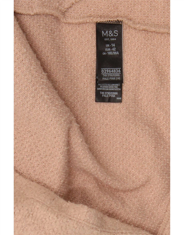 Marks & Spencer Abrigo abierto para mujer UK 44 Grande Poliéster rosa
