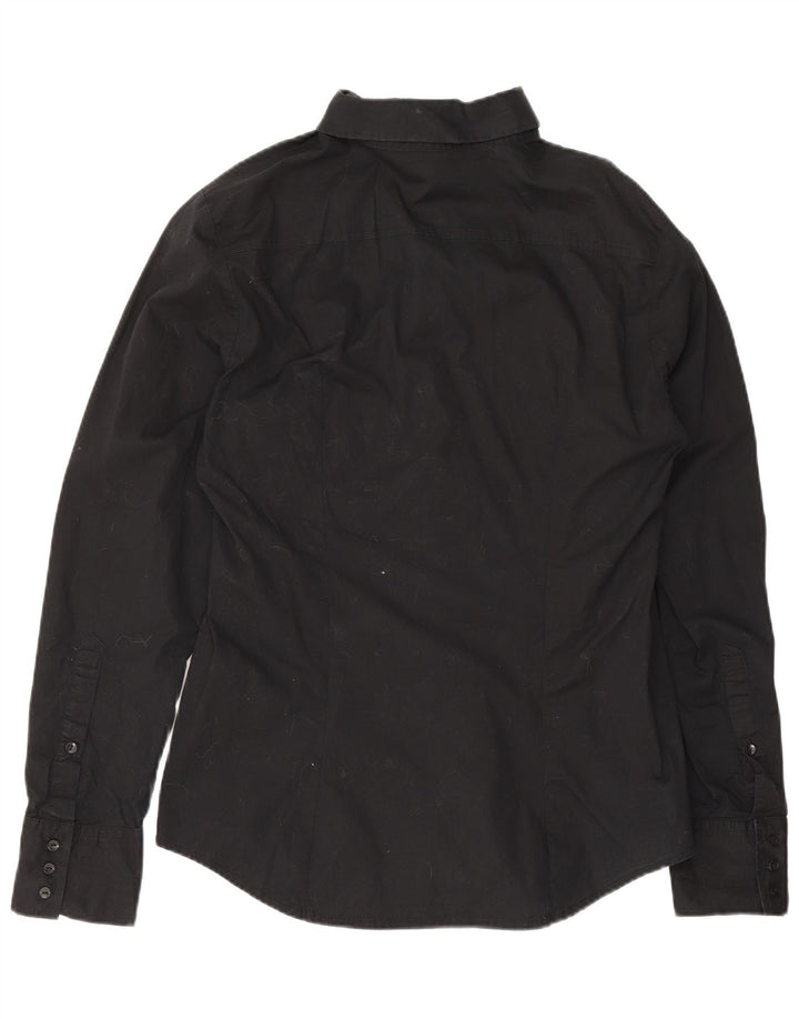 Camisa Benetton Mujer ES 42 Mediano Negro Algodón