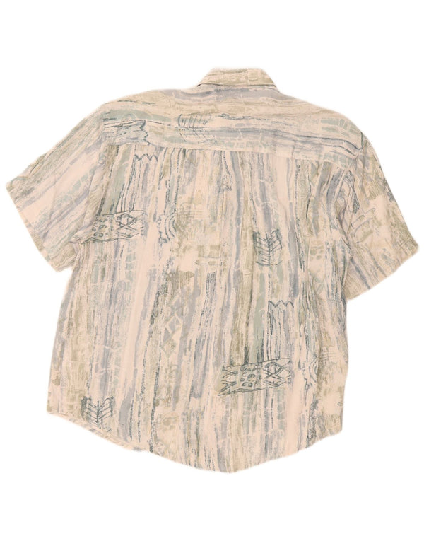 Camisa Vintage Hombre Manga Corta XL Rayas Multicolores