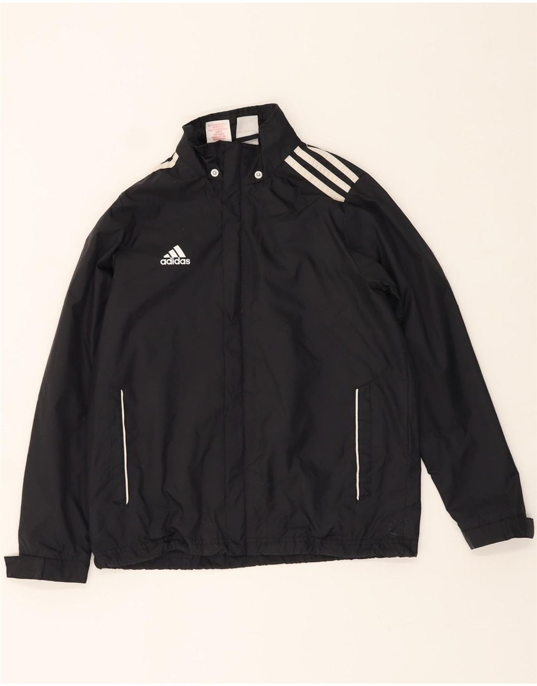 ADIDAS Boys Windbreaker Jacket 11-12 Years Black Polyester Vintage Adidas and Second-Hand Adidas from Messina Hembry 