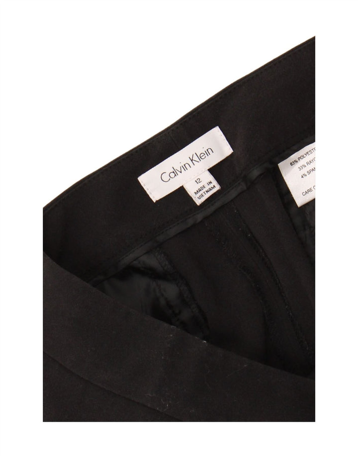 CALVIN KLEIN Pantalones chinos con corte de bota para mujer US 12 Large W34 L32 Negro