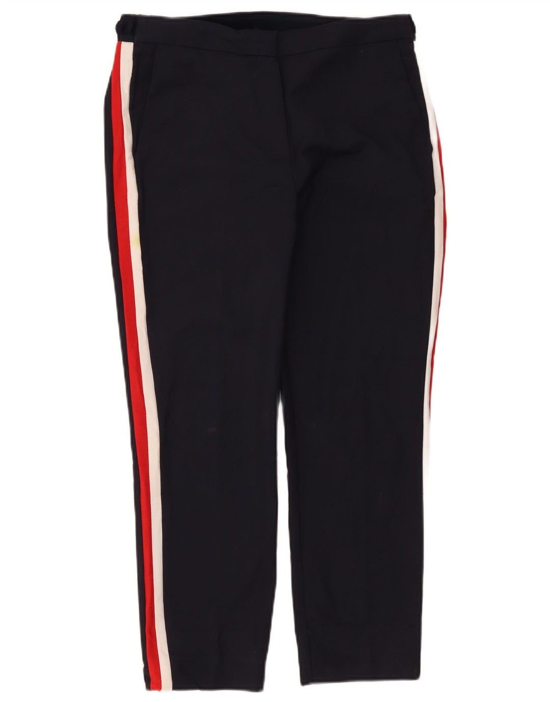 ZARA Mujer Pantalón Cropped Large W30 L24 Azul Marino Colorblock