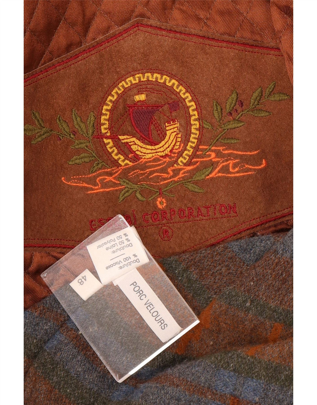 Chaqueta de ante vintage para hombre IT 48 ante marrón medio