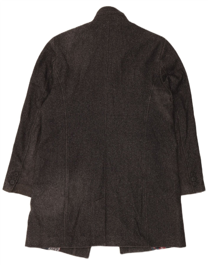 Ted Baker Abrigo para hombre Talla 2 Pequeño Lana moteada gris