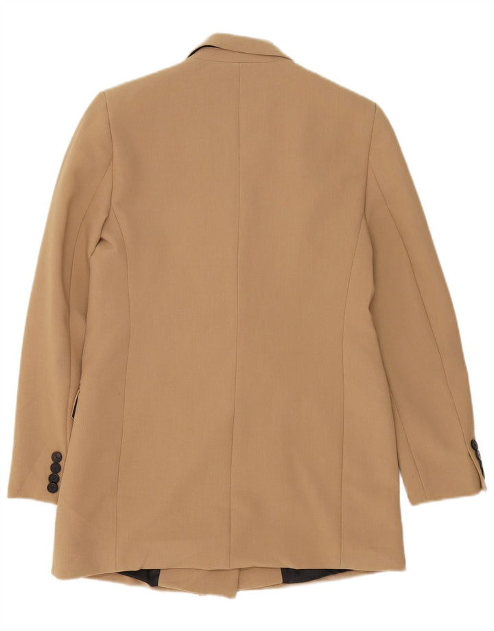 Zara Mujer Chaqueta Blazer Extragrande De Doble Botonadura UK 6 XS Beige