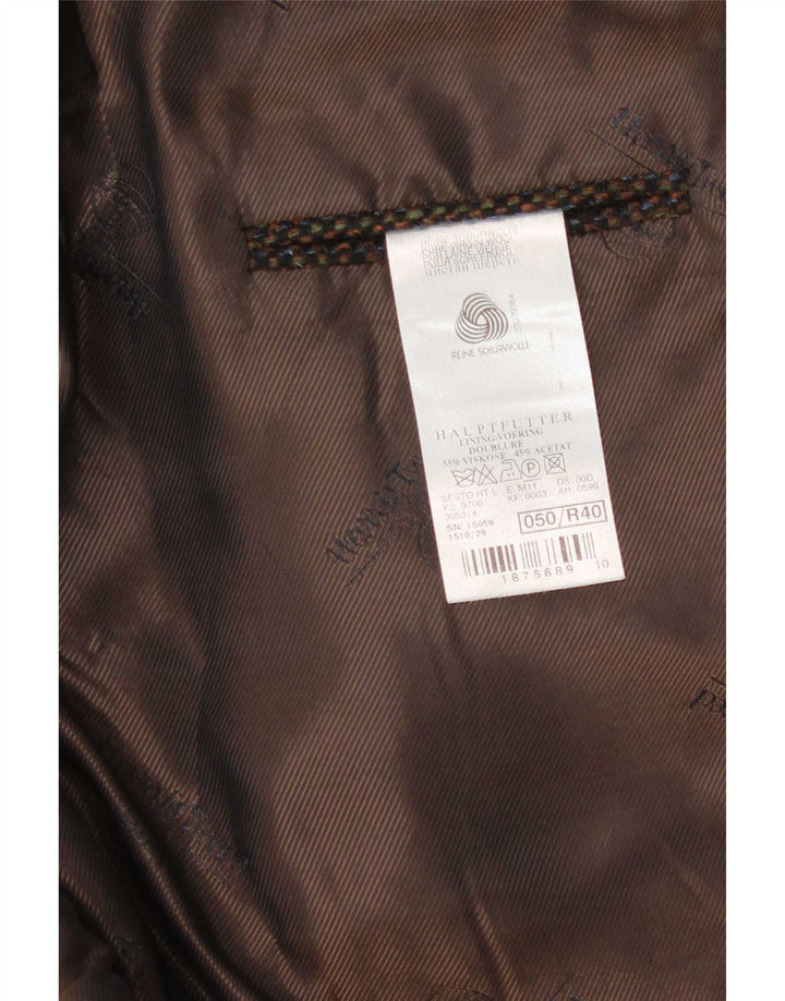 Harris Tweed - Chaqueta tipo blazer para hombre Mario Barutti con 3 botones IT 50 grande, color marrón