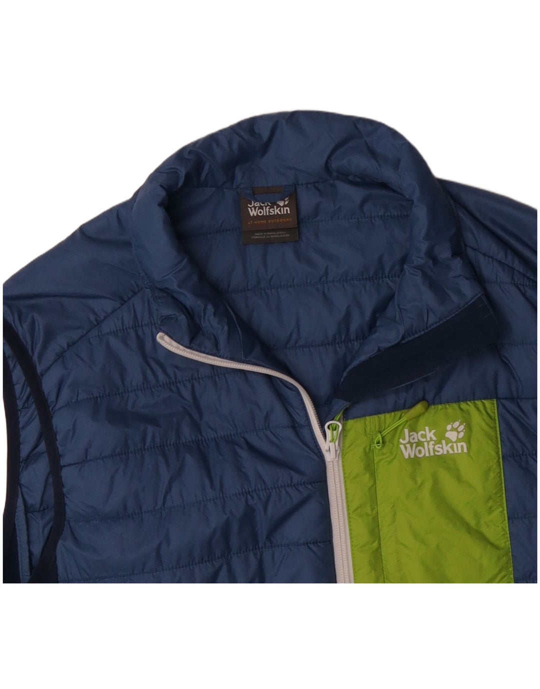 JACK WOLFSKIN Chaleco acolchado para hombre UK 40 Grande Azul Colorblock Poliéster