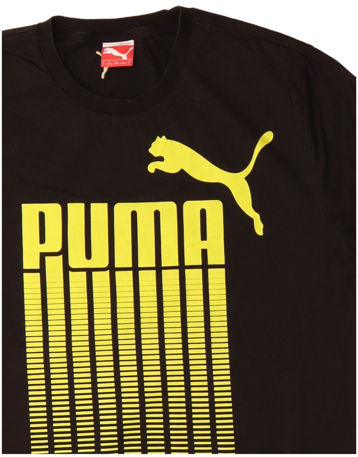 Puma - Camiseta gráfica para hombre, talla grande, algodón negro