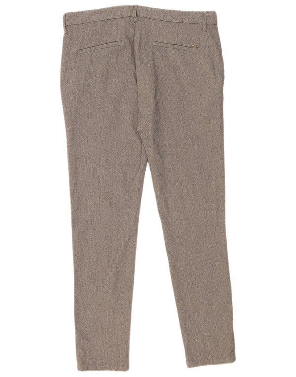 Zara Mens Slim Chino Pantalones EU 42 Large W32 L30 Gris