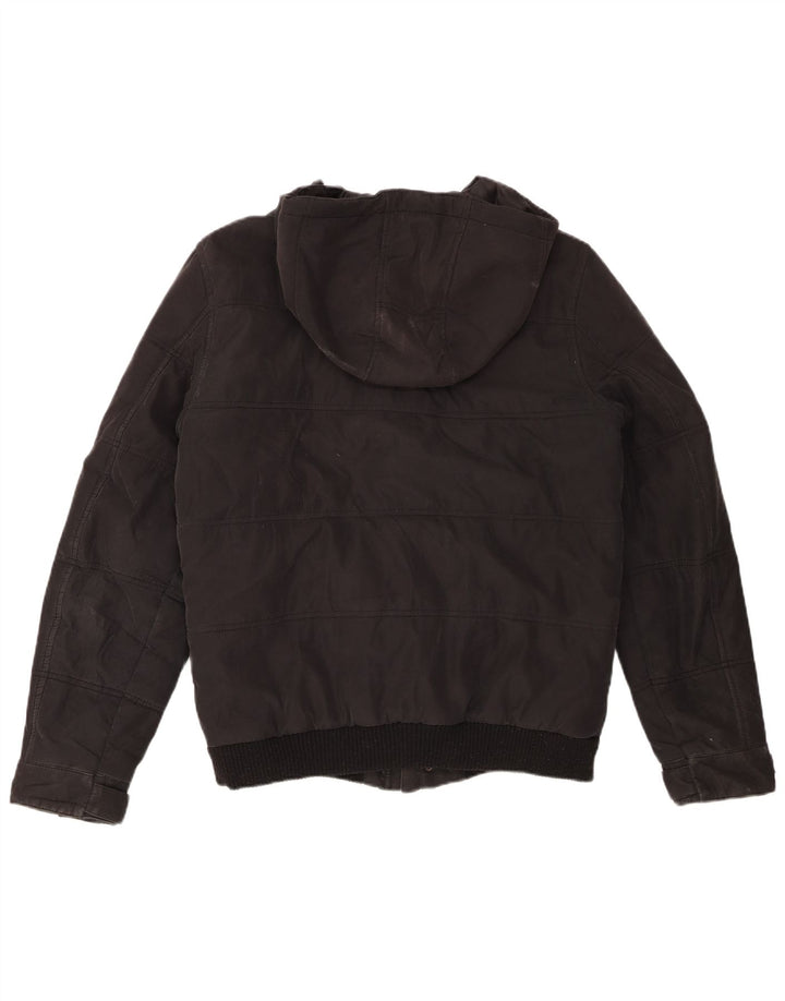 JACK & JONES Chaqueta acolchada con capucha para hombre ES 38 Mediana Negro Poliéster