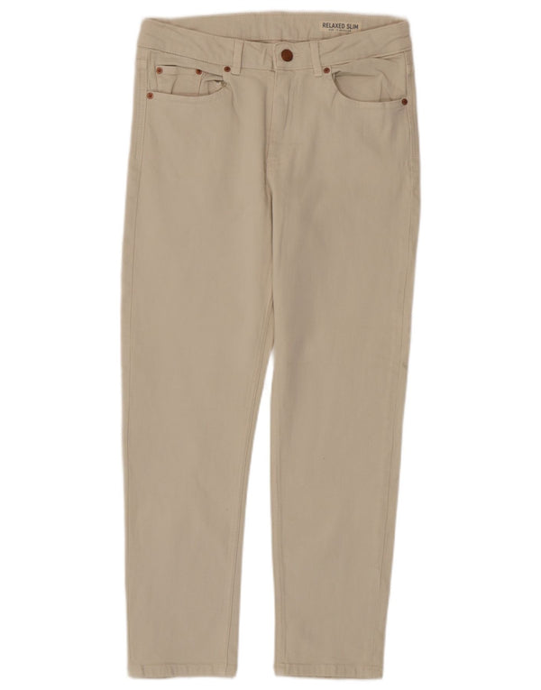 Marks & Spencer Pantalones Casuales de Ajuste Relajado para Mujer UK 10 Small W28 L27 Beig