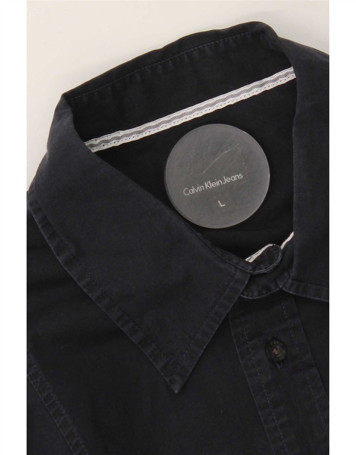 Calvin Klein Jeans Camisa para hombre grande azul marino
