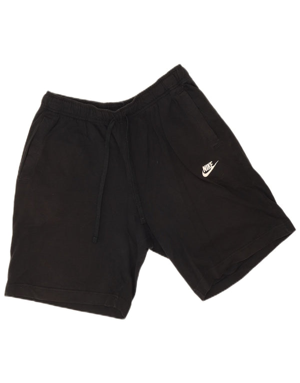 Pantalones cortos deportivos Nike para hombre de algodón negro mediano