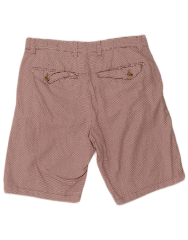 Zara Mens Chino Shorts EU 38 Small W30 Rojo Algodón Geométrico