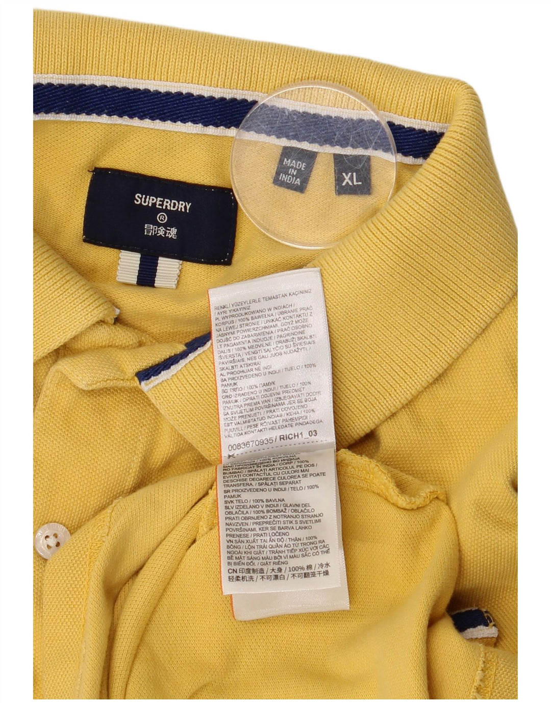 Superdry Polo Hombre XL Algodón Amarillo